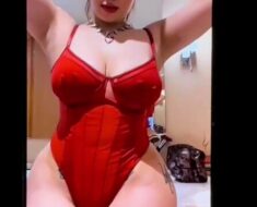 b937m14nt4od Aditi Mistry Showing Deep Cleavage & Big Ass in Red Monokini with Slight Nip Slip on Live ~ App Content ~ 5 Clips